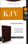 KJV Thinline Bible, Leathersoft, Burgundy, Indexed